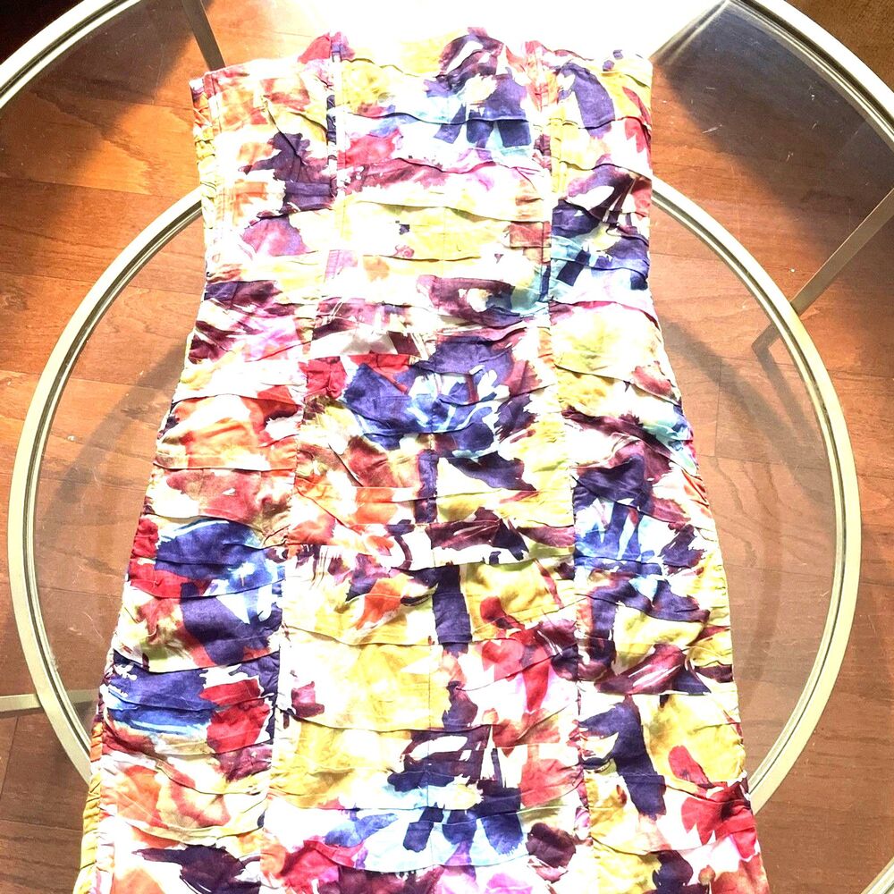 BB DAKOTA by Steve Madden Women's Strapless Mini Fitted Floral Party Dress Sz 4